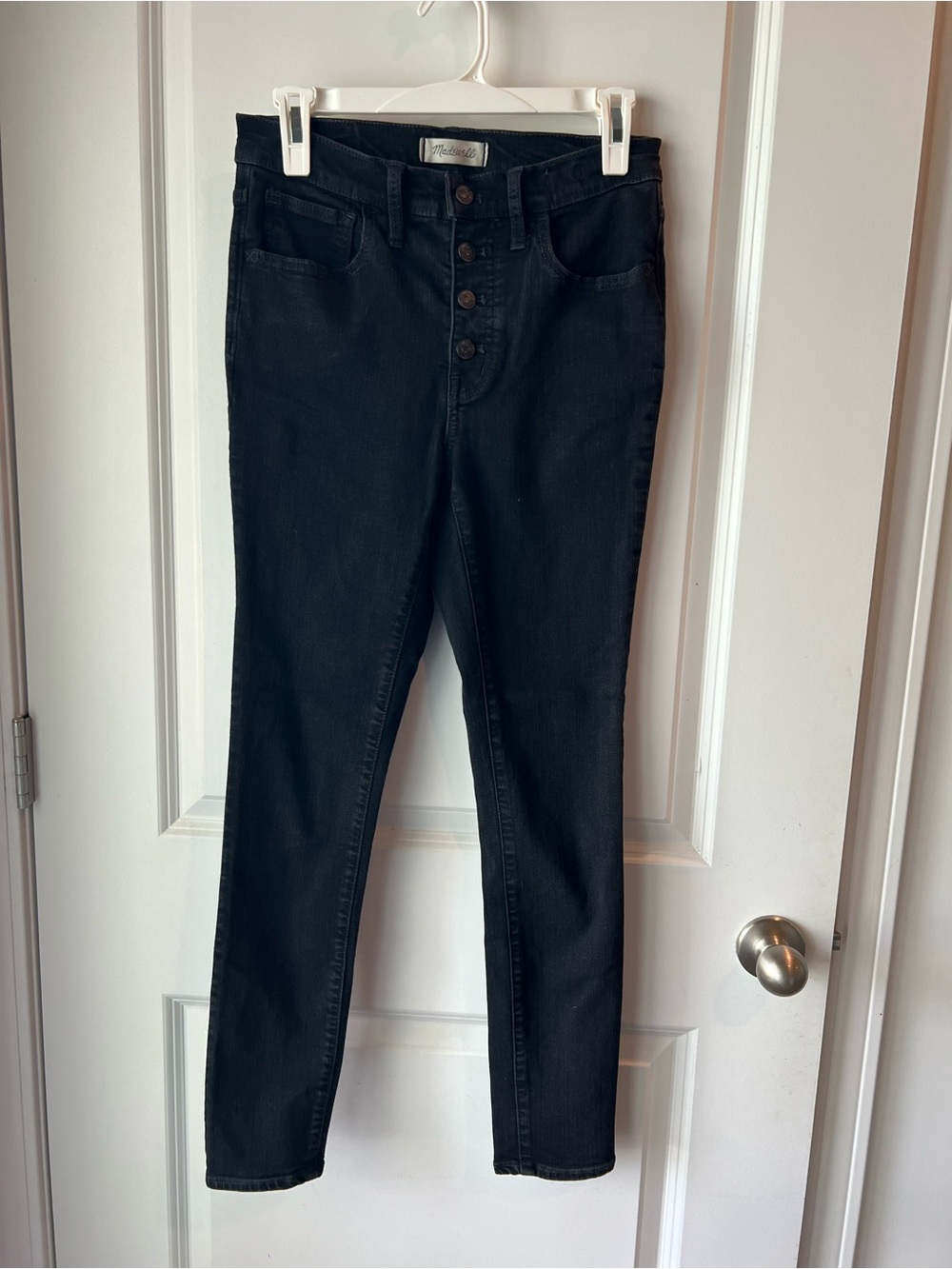 Madewell Black High-Rise Skinny Jeans with Button-Fly. Size 27